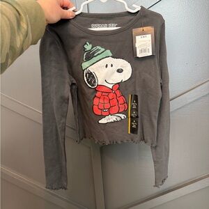 🌀Peanuts Gray Snoopy Long Sleeve Tee NWT